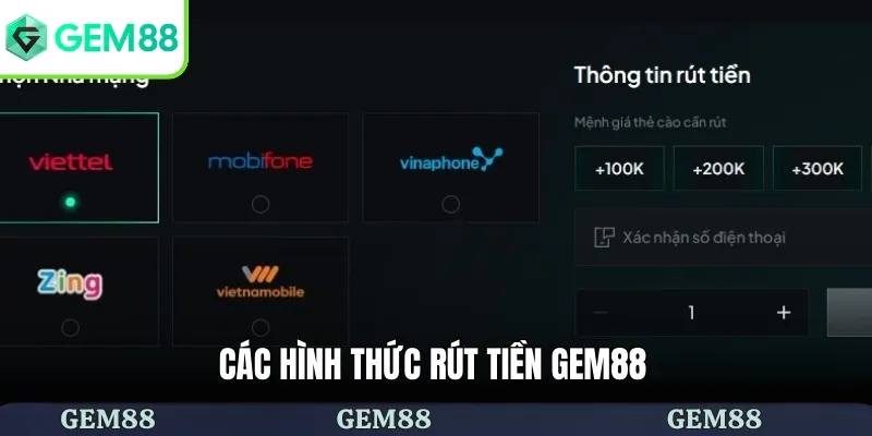 Rút Tiền Gem88 Thao Tác Đơn Giản, Nhận Thưởng Liền Tay 2 Các hình thức rút tiền Gem88